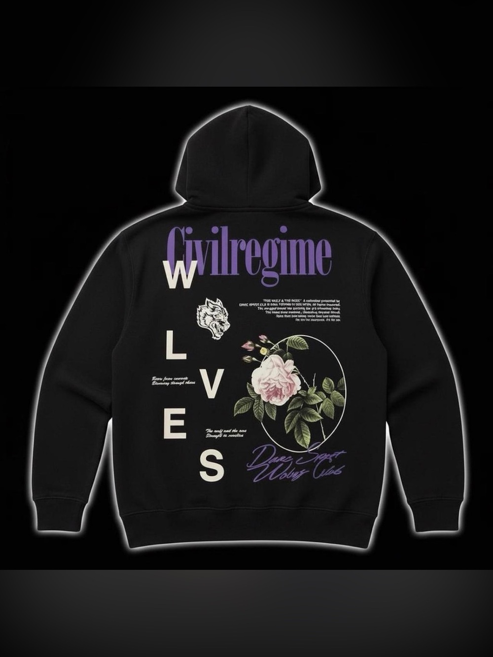 Darc Sport x Civil Regime ‘The wolf and the rose’ Sweatshirt - Size XL - NWT